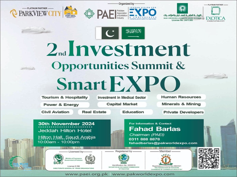 2nd Investment & Opportunities Summit & Smart Expo on 30th Nov, 2024